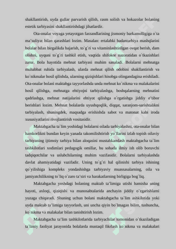 Maktabgacha ta'lim muassasasi, oila va maktab hamkorligi 3