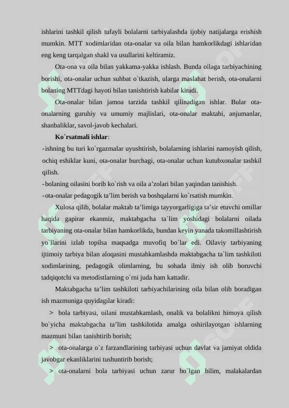 Maktabgacha ta'lim muassasasi, oila va maktab hamkorligi 7