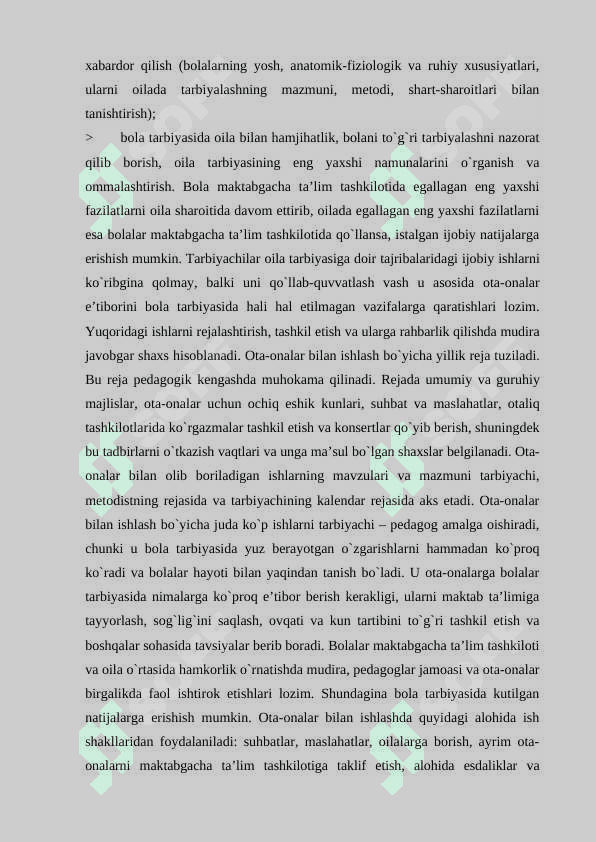 Maktabgacha ta'lim muassasasi, oila va maktab hamkorligi 8