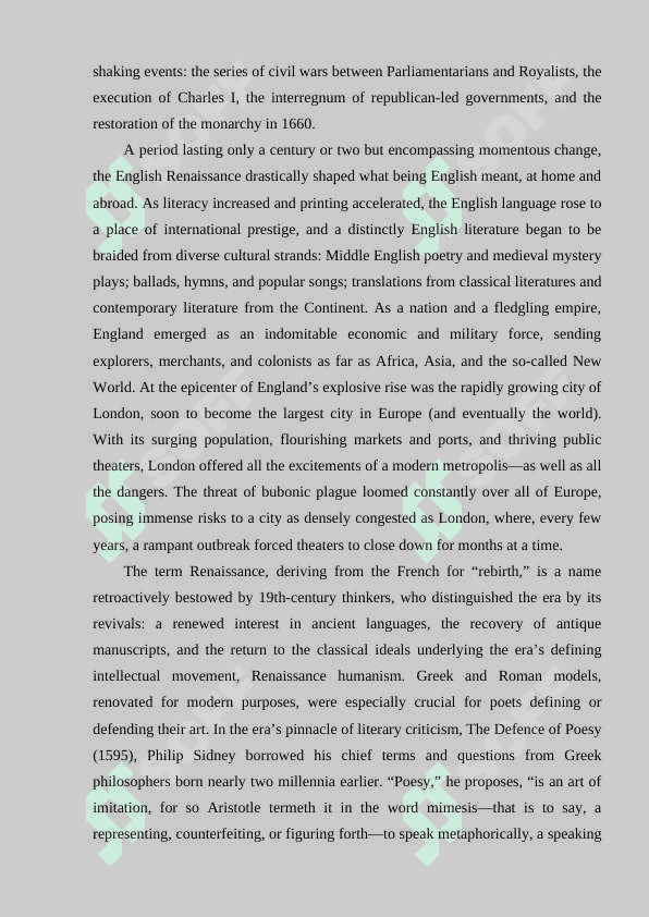 Renaissance in world literature 4