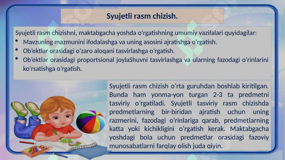 Maktabgacha ta'lim tashkilotlarida rasm mashg'ulotini tashkil qilish usullari 4