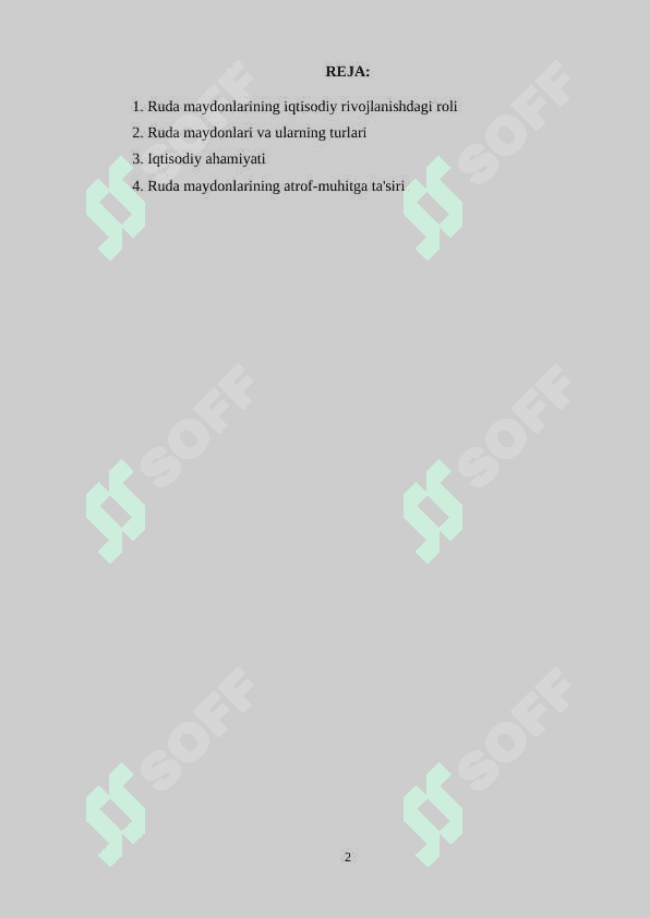 Ruda maydonlarining iqtisodiy ahamiyati 2