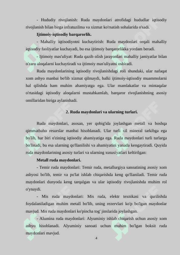 Ruda maydonlarining iqtisodiy ahamiyati 4