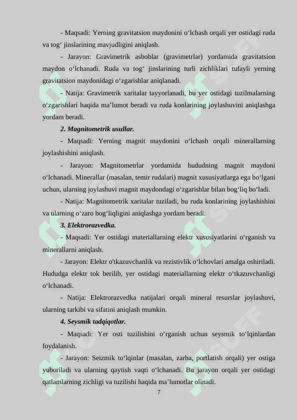 Ruda maydonlarining tadqiq qilish usullari 7