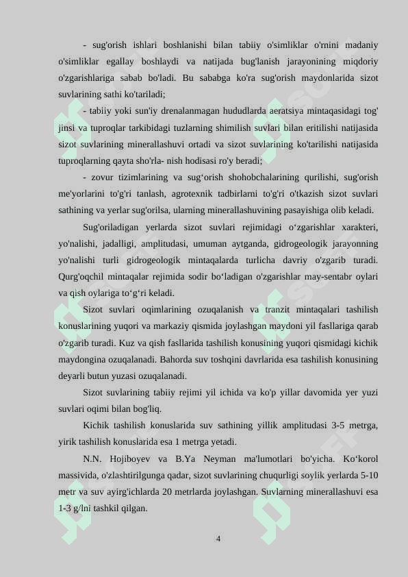 Sizot suvlar rejimi va balansini o‘rganish 4