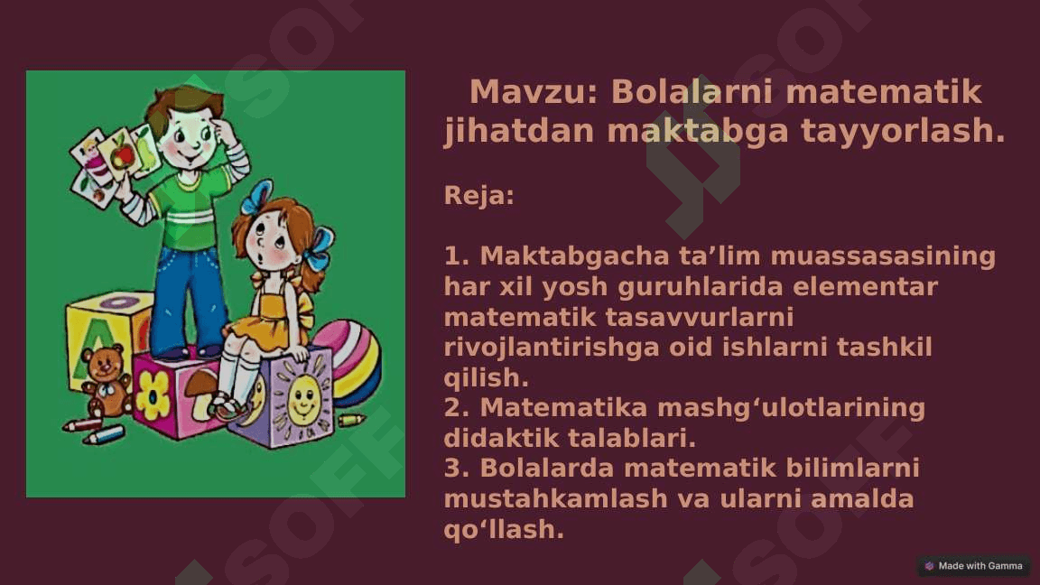 Bolalarni matematik jihatdan maktabga tayyorlash 2