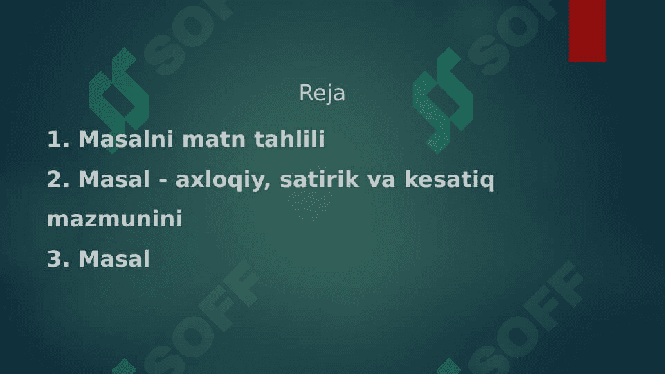 MASAL MATNI TAHLILI 2