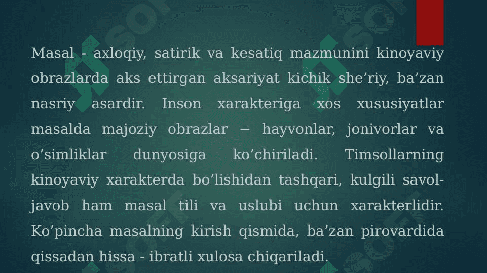 MASAL MATNI TAHLILI 3