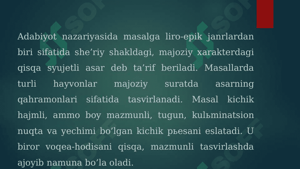 MASAL MATNI TAHLILI 4