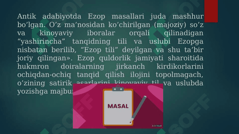MASAL MATNI TAHLILI 5