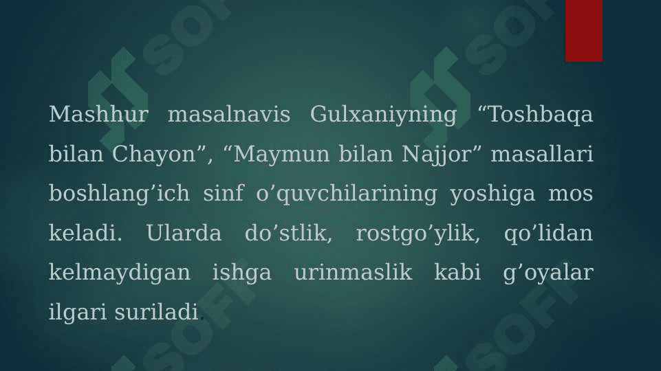 MASAL MATNI TAHLILI 8