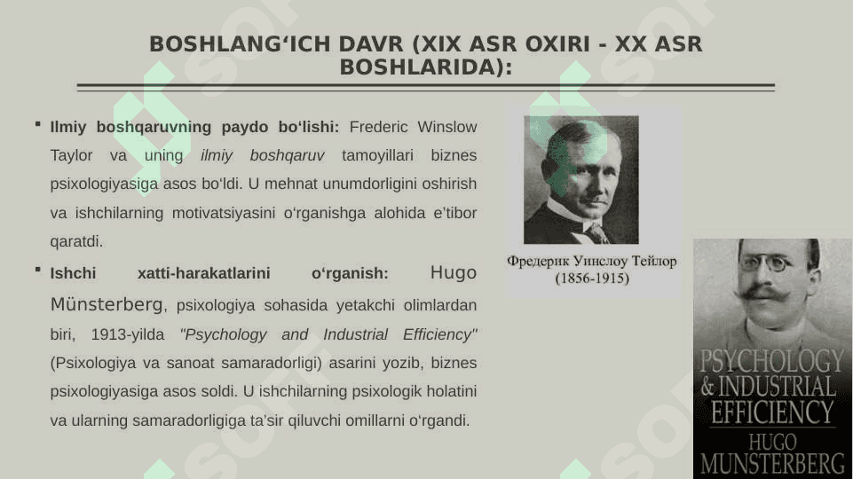 Biznes psixologiyaning vujudga kelish tarixi 3