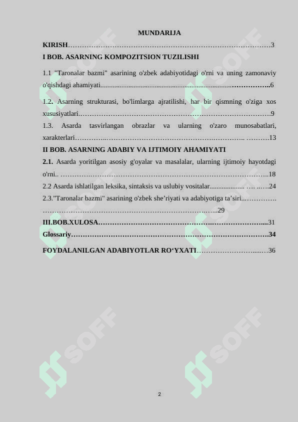 “Taronalar bazmi” asari tahlili 2