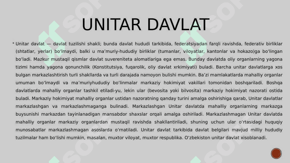 Davlatning tuzilish shakllari 3