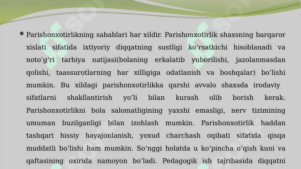 DIQQATNING KO‘CHUVCHANLIGI VA TAQSIMLANISHINI O‘RGANISH 8