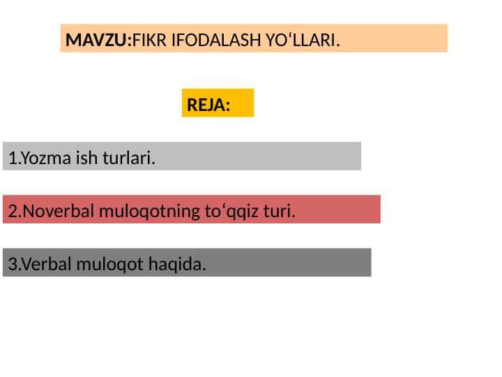 Fikirni ifodalash yo'llari 1