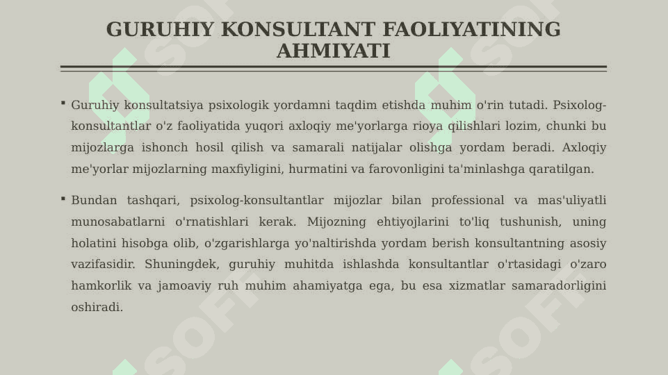 Guruhiy Konsultant Faolyatining Axloqiy jihatlari 3
