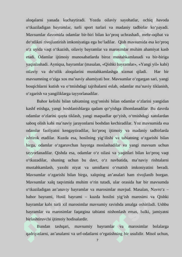Mavsum bilan bog‘liq urf-odat va marosimlar 7