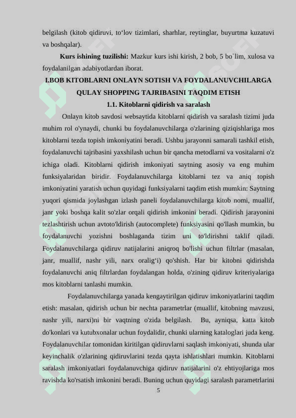 Onlayn kitob savdosi websaytini ishlab chiqish 5