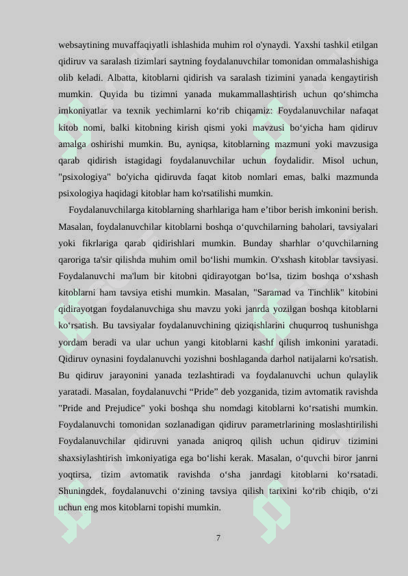 Onlayn kitob savdosi websaytini ishlab chiqish 7