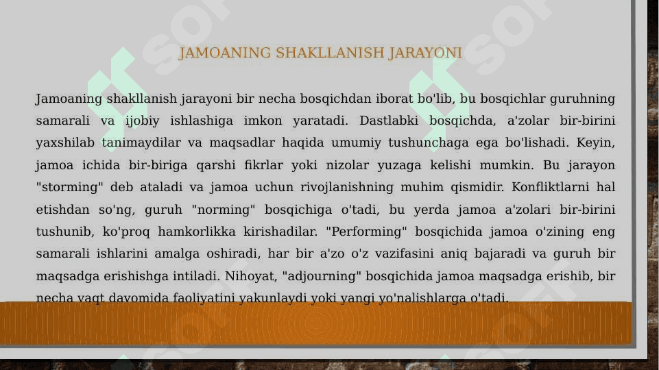 Kichik guruhning psixologik jamoa sifatida rivojlanishi 6