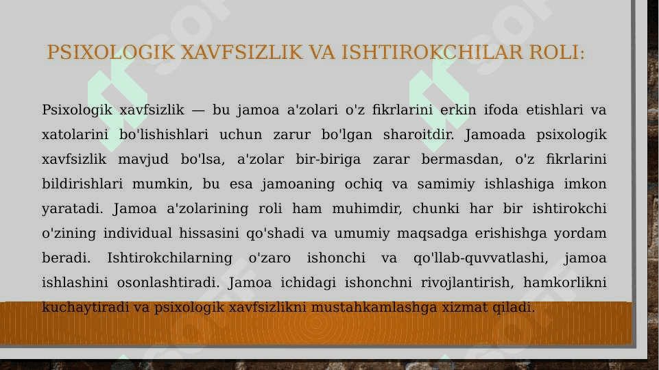 Kichik guruhning psixologik jamoa sifatida rivojlanishi 8