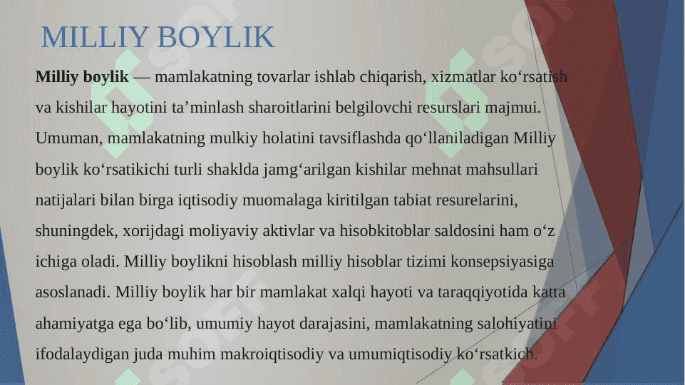 Milliy boylik va uning tarkibi ko’rsatkichlari 3