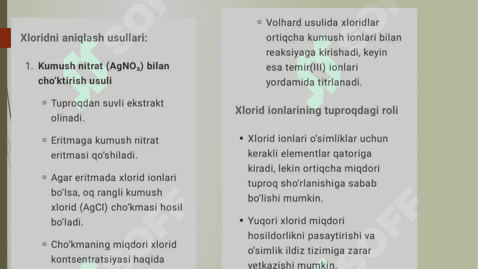 tuproq tarkibidagi xloridni aniqlash 3