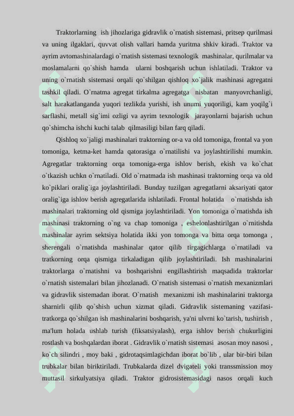 Zamonaviy avtomobillarning gidravlik jixozlari 2