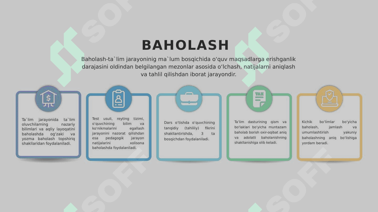 Maktabgacha ta'lim tashkilotida bolalar bilimini baholash. 5
