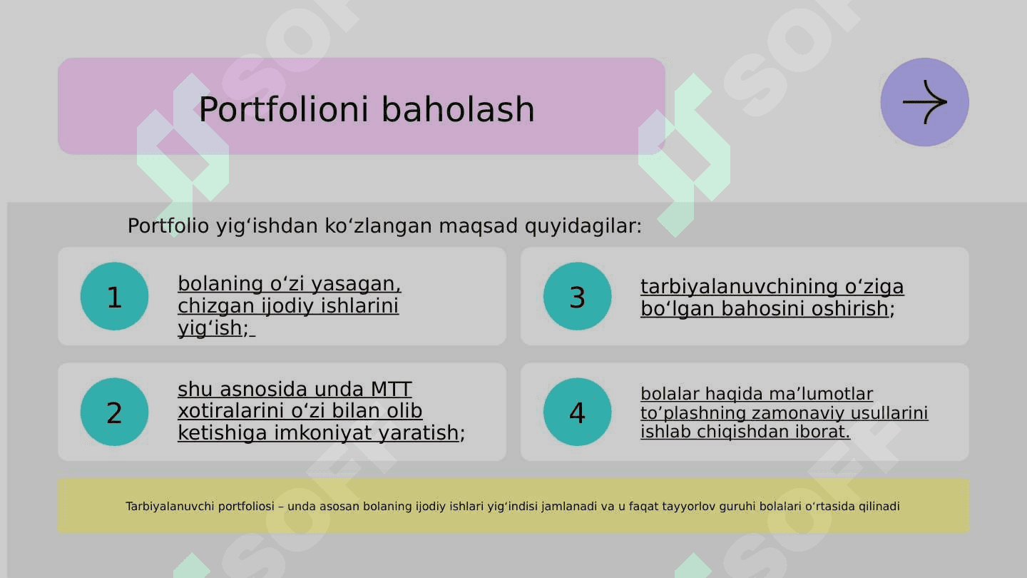 Maktabgacha ta'lim tashkilotida bolalar bilimini baholash. 8
