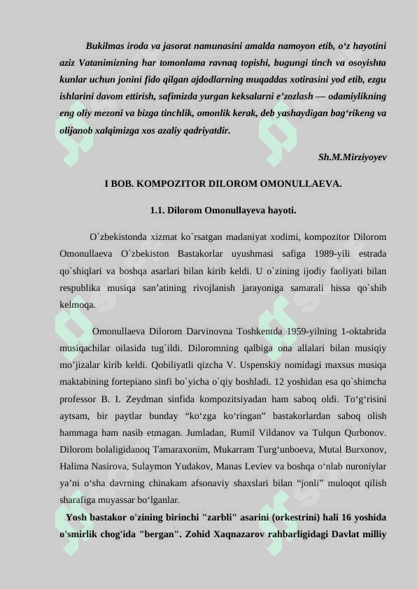 O’zbekistonda xizmat ko’rsatgan madaniyat xodimi, kompozitor Dilorom Omonullayeva 3