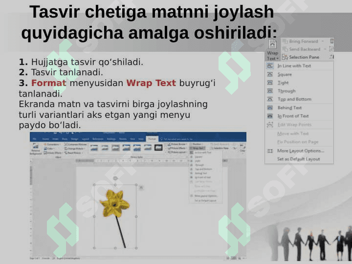 Wrap text sozlamalaridan foydalanish. Tasvirni qirqish va o‘lchamini o‘zgartirish 4