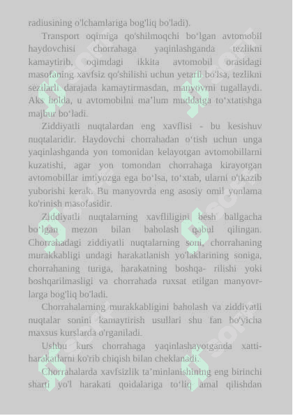 Chorrahalarda va maxsus joylarda harakatlanish 4