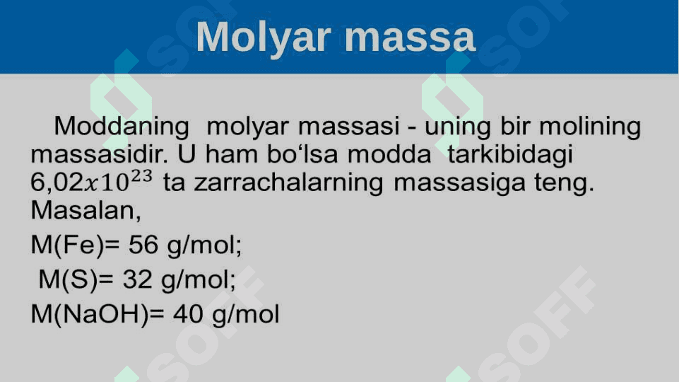 Modda miqdori 5