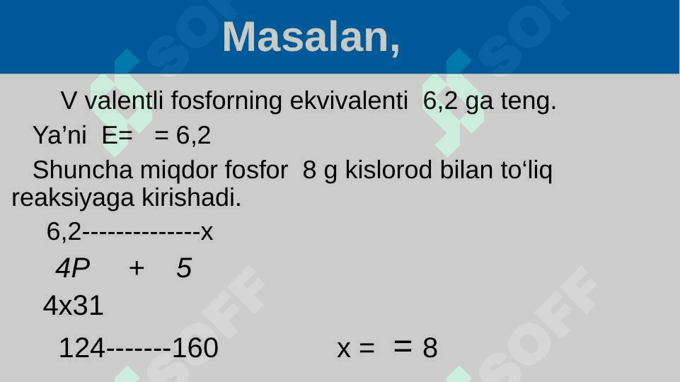 Ekvivalentlik qonuni. 6