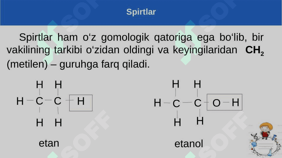 Spirtlar. To‘yingan bir atomli spirtlarning nomenklaturasi, izomeriyasi va olinishi. 8