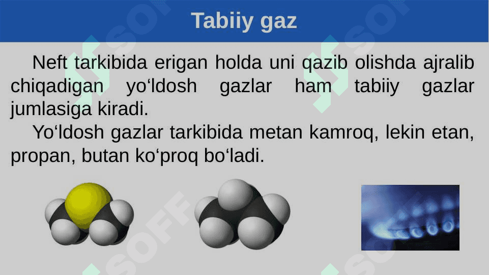 Uglevodorodlarning tabiiy manbalari. Tabiiy gaz va   toshko‘mir 7