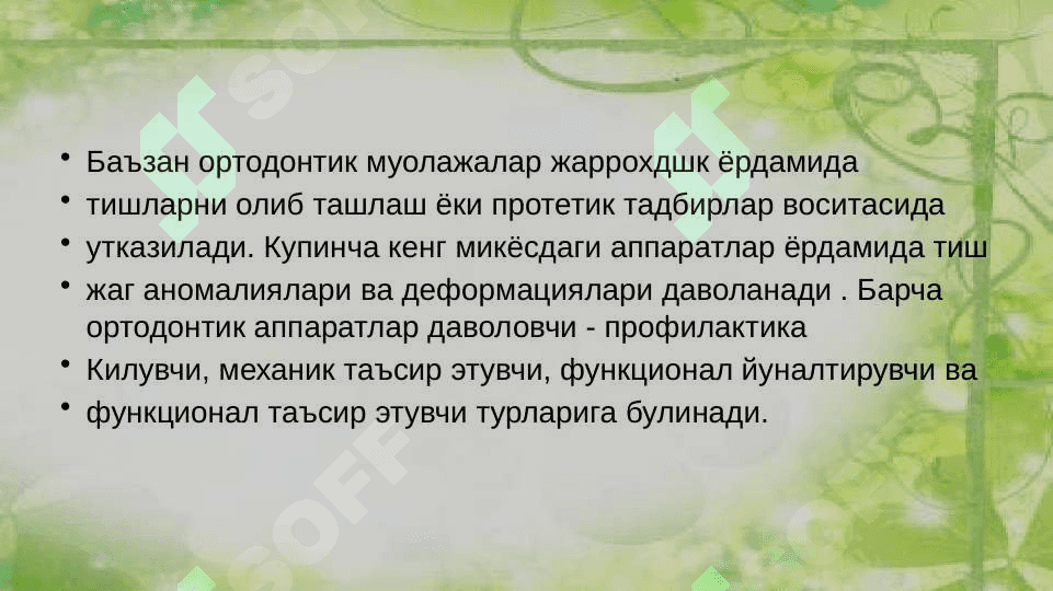 ortodontik apparatlarning tasnifi 3