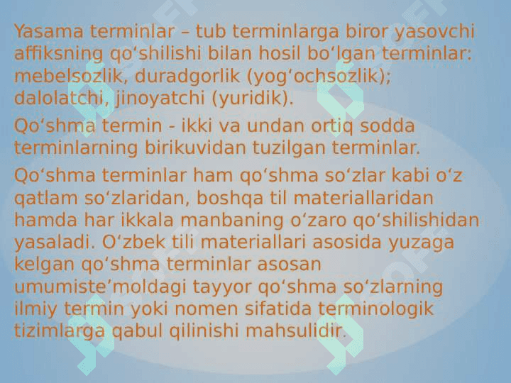 Terminlarning turlari 4