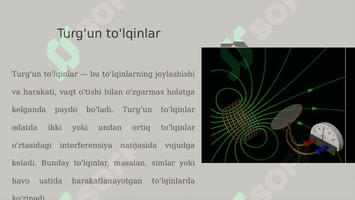 Turg‘un to’lqinlar. To'lqin tezligi 2