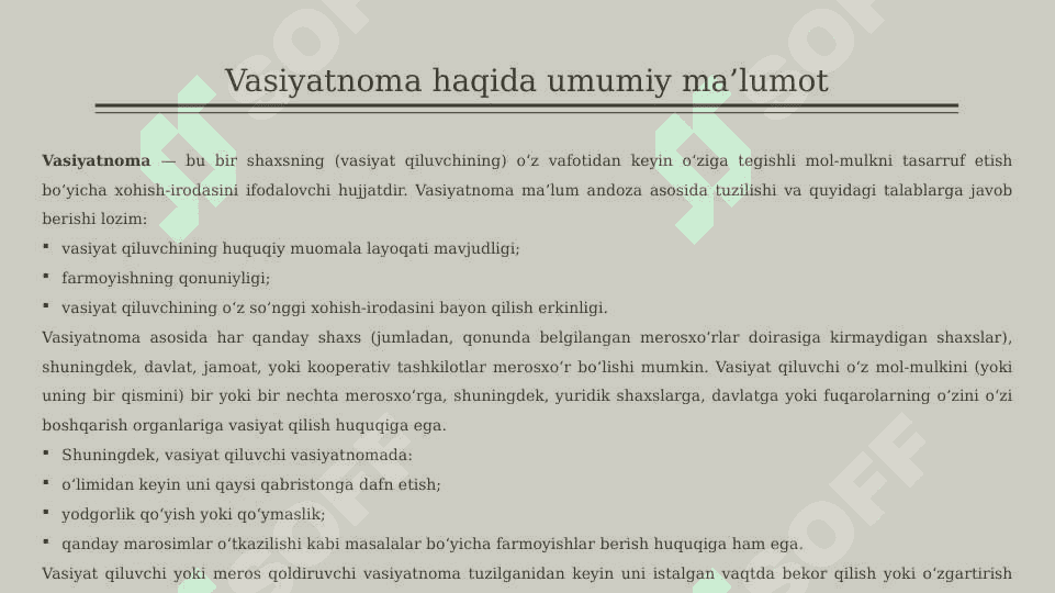Vasiyatnoma 3