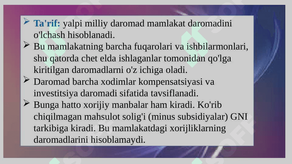 Yalpi milliy daromad mohiyati va tarkibi 2