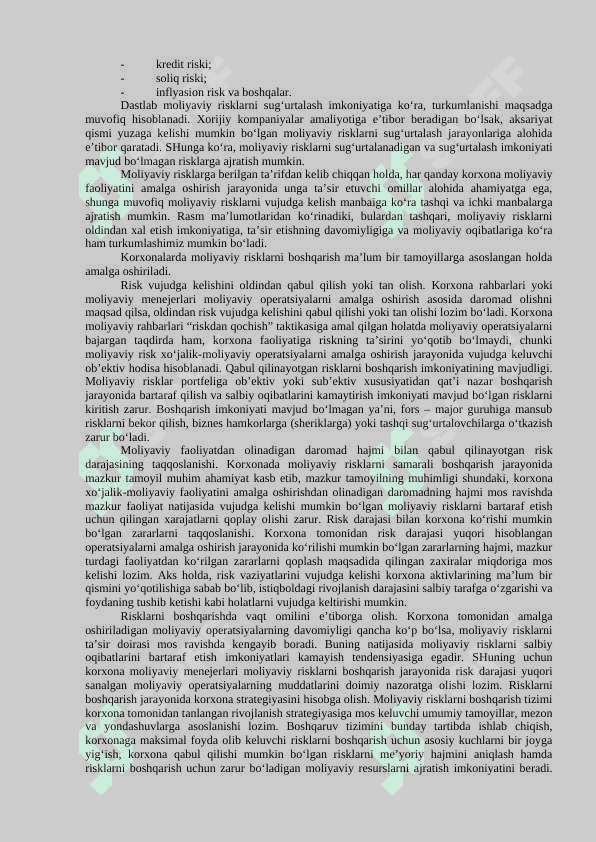 KORXONALARDA MOLIYAVIY RISKLARNI BOSHQARISH 2