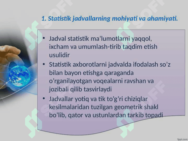 Statistik jadvallar va grafiklar 3