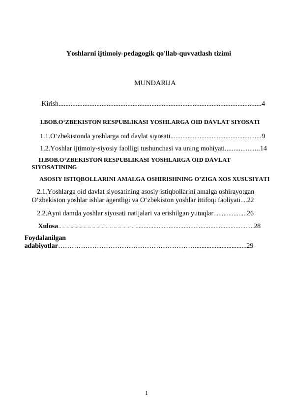 Yoshlarni ijtimoiy-pedagogik qo'llab-quvvatlash tizimi 1