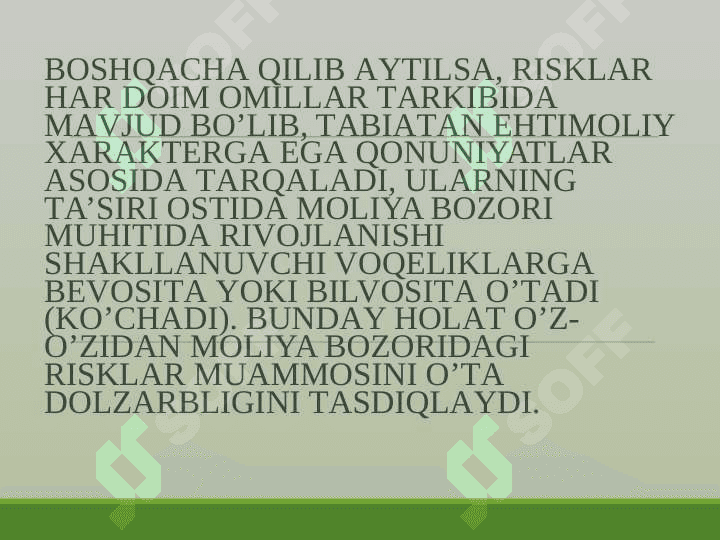 HEDJIRLASH -MOLIYAVIY RISKLARNI PASAYTRISH USULARI 7