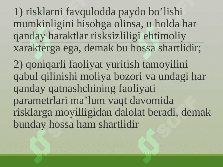 HEDJIRLASH -MOLIYAVIY RISKLARNI PASAYTRISH USULARI 8