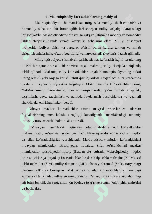 Asosiy makroiqtisodiy ko’rsatkichlar 2