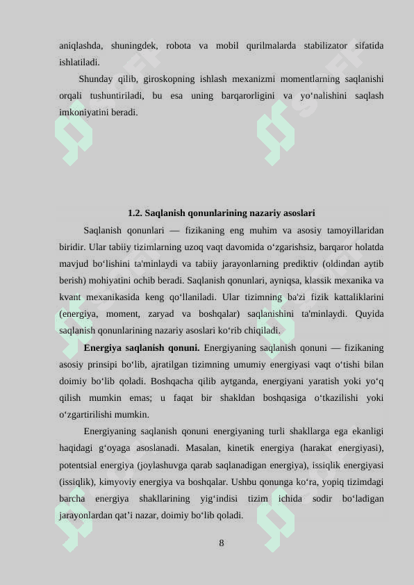 Mexanikada saqlanish qonunlari 8